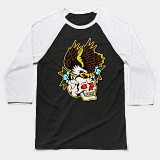 Eagle gripping skull Baseball T-Shirt